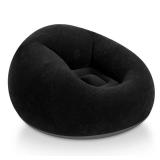 Realspring Inflatable Bean Bag Chairs for Adult Blow up Chairs Lazy Sofa Folding Portable Inflatable Chair for Movie Outdoor Room Bedroom Reading Camping(Black)