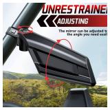 Esploratori UTV Side Mirrors for 1.5-2 Roll Bar SXS RZR Side Mirrors with Adjustable Mirror Compatible with Polaris RZR 1000 Can Am Maverick Kawasaki Mule Arctic Cat Wildcat Pioneer Rhino Yamaha YXZ