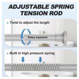 CorkLatta Silver Shower Curtain Rod 31 to 80 Inch,1 Inch Diameter Adjustable Spring Tension Stainless Steel Telescoping Rod,Easy Install,No Rust