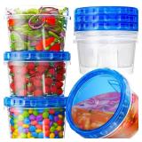 BiuLeon 6 Pack-17oz Freezer Storage Containers, Plastic Food Storage Containers with Twist Top Lids, BPA Free and Reusable Soup Containers with Lid, Microwave and Dishwasher Safe