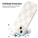KANGHAR Compatible with iPhone 14 Case, Silicone Checkered Cute Pattern, Camera Protection Soft Slim Phone Case for Girls Women -White