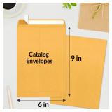 SUNEE 6x9 Envelopes Self-Seal Catalog Mailing Envelopes -100 Count, Ultra Strong Quick-Seal, 6x9 inch Brown Kraft Manila Envelopes Security Envelopes