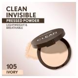 Covergirl Clean Invisible Pressed Powder, Lightweight, Breathable, Vegan Formula, Ivory 105, 0.38oz