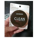 Covergirl Clean Invisible Pressed Powder, Lightweight, Breathable, Vegan Formula, Ivory 105, 0.38oz