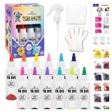 12 Colors Tie Dye Kit, Tie Dye Set for Kids, Pre-Filled Tye Dye Bottles, Non Toxic Permanent Fabric Dye Art Set, Easy DIY Fabric Art - Create Fun