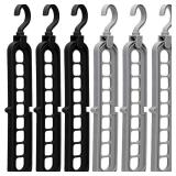 Closet Organizers and Storage,College Dorm Room Essentials, Multifunctional Organizer Magic Space Saving Hangers with 9 Holes Storage Organization for Wardrobe Black Gray