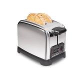 Hamilton Beach Retro Toaster with Wide Slots, Sure-Toast Technology, Bagel & Defrost Settings, Auto Boost to Lift Smaller Breads, 2 Slice, Polished Stainless Steel (22782)