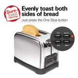 Hamilton Beach Retro Toaster with Wide Slots, Sure-Toast Technology, Bagel & Defrost Settings, Auto Boost to Lift Smaller Breads, 2 Slice, Polished Stainless Steel (22782)