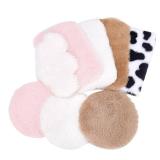 GOMAKERER 6pk Mini Plush Carpet, Mixed Color Mini Faux Fur Rug Fuzzy Plush Rug Minihouse Decoration Accessories for Living Room Nursery Home Decoration