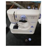 Stoigeld Sewing Machine for Beginners with 20 Pcs Fabric and 32 Pcs Sewing Threads Kit,Portable Sewing Machine with 12 Built-in Stitches,2 Speed(High-Low Speeds) - White Blue