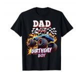 Dad of the Birthday Boy Monster Truck Birthday Novelty T-Shirt XL