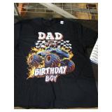 Dad of the Birthday Boy Monster Truck Birthday Novelty T-Shirt XL