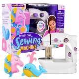Made By Me My Very Own Sewing Machine for Beginner, Portable Battery Powered First Sewing Machine for Kids Ages 8+, Includes Fabric, Thread, Measuring Tape, & Stuffing,