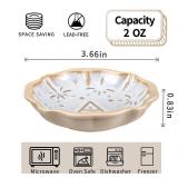 Meideal Ceramic Soy Sauce Dish, 2 Oz Beige Dipping Bowls Set, Small Serving Bowls, Set of 2 Mini Dip Plates for Side Dishes, Ketchup, Appetizer, Soy, Vinegar, Sushi, BBQ, Party, Condiments (L)