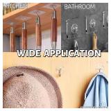 DDMY 24 Packs Hooks for Hanging 50lb Wall Hooks Transparent Reusable Waterproof Adhesive Hook for Kitchen Curtain, Towel Hook for Bathrooms, Heavy Duty Self Coat Hook for Walls No Damage