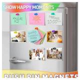 VNDUEEY 96PCS Strong Fridge Magnets, Colorful Magnetic Push Pins for Bulletin Board, Dry Erase Magnets Refrigerator Magnet, Small Strong Magnets for Whiteboard, Kitchen, School, Office, Map (8 Colors)