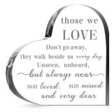 Jetec Bereavement Gift Acrylic Heart Sympathy Memorial Condolence Gift for Loss of Loved One Remember Me Grieving Present for Remembrance Table Decor(6 x 6 x 0.6 Inch)
