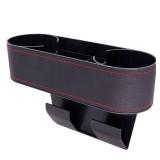 Car Cup Holder Seat Gap Organizer, Multifunctional Cup Drink Holders with PU Leather Cover,Side Insert Center Console Gap Filler Storage Box for Mug Bottle CellPhones Keys Coffee Coasters Cards