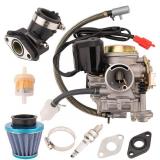 GY6 50cc Carburetor for 49cc 50cc Scooter Moped Carburetor, 139QMB High Performance 4-Stroke Carb with Intake Manifold, Fits PD18J Engine
