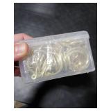 Hotop 60 Pieces 1.26 Inch Metal Drapery Curtain Rings Curtain Hanging Rings and 60 Pieces Metal Drapery Pin Hooks for Drapes Window Door Shower (Gold)