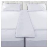 FeelAtHome Premium 12 Bed Bridge (NO-Wedge Design) - Twin XL to King Bed Converter Kit with Double Straps- Extra Wide Memory Foam - Anti-Sink & Non-Slip Twin King Bed Converter - Mattress Connector