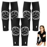 Sosation 3 Pairs Volleyball Arm Sleeves for Girls Boys Passing Forearm Sleeves with Protection Pad and Thumbhole for Years 5-8(Black)