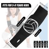 Sosation 3 Pairs Volleyball Arm Sleeves for Girls Boys Passing Forearm Sleeves with Protection Pad and Thumbhole for Years 5-8(Black)