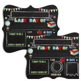 Sumind 2 Pcs 11.8 x 9.8 Inches First and Last Day of School Double Sided Chalkboard Sign Reusable Back to School Sign for Kids, Kindergarten Photo Prop (Black)