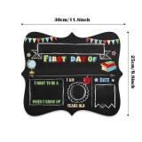Sumind 2 Pcs 11.8 x 9.8 Inches First and Last Day of School Double Sided Chalkboard Sign Reusable Back to School Sign for Kids, Kindergarten Photo Prop (Black)