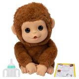 Little Live Pets My Baby Monkey Mango, 50+ Sounds and Reactions, Plush Interactive Monkey Toy Set with Accessories, Interactive Pets for Kids Ages 4+