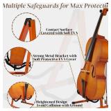 Cello Stand, Mahogany Wood Cello Floor Stand with Bow Holder for Cello Display, A-Frame Cello Stand 4/4 with Padded Foam, Wooden Floor Cello Guitar Stand for Full Size 4/4, 7/8, 3/4, 1/2, 1/4, Guitar