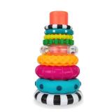 Sassy Stacks of Circles Stacking Ring STEM Learning Toy, Age 6+ Months, Multi, 9 Piece Set