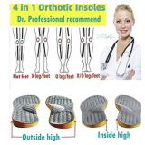 Goofort Women Men Posture Correcting Orthotic Insoles 4 in 1 Gel Insoles Flat feet Arch Support Orthopedic overpronation Supination Plantar Fasciitis Metatarsalgia X/O Valgus Varus Shoe Inserts