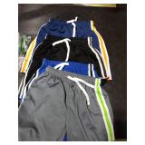 YERIOK 4 Pack Boys Shorts Toddler Boys Athletic Basketball Shorts Clothes Kids Mesh Active Quick Dry Soccer Gym Sports with Stripe Blue, White, Mixed Color E 5T