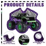 WinnerWhy Green and Purple Truck Pinata of Monster Pinata Race Car Bundle with a Blindfold and Confetti Birthday Party Supplies Small Racing for Construction Party Favors Decor
