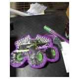 WinnerWhy Green and Purple Truck Pinata of Monster Pinata Race Car Bundle with a Blindfold and Confetti Birthday Party Supplies Small Racing for Construction Party Favors Decor