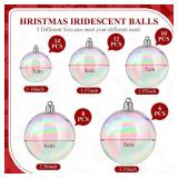 Shappy 50 Pcs Christmas Iridescent Ornaments Halloween, Transparent DIY Shatterproof Hanging Rainbow Ball Christmas Ornament 5 Different Sizes for Party, Wedding, Home Decor (Clear)