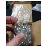 Shappy 50 Pcs Christmas Iridescent Ornaments Halloween, Transparent DIY Shatterproof Hanging Rainbow Ball Christmas Ornament 5 Different Sizes for Party, Wedding, Home Decor (Clear)
