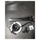 Overhead Camera Mount with Ring Light  Flexible Articulating Phone Arm Stand Compatible with iPhone  Logitech Webcam  Desk Tripod for YouTube Live Stream Cooking Nail Video Recording