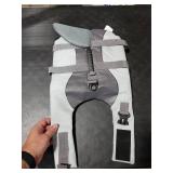 Queenmore Dog Life Jacket Ripstop Dog Safety Vest Adjustable Preserver with High Buoyancy and Durable Rescue Handle for Small,Medium,Large Dogs, Grey Shark Medium