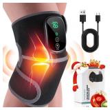 HOMRELEXA Cordless Heated Knee Massager, 3-in-1 Knee Heating Pad with 3 Vibration and Heating Mode, Auto-Off Timer, Knee Brace for Knee Shoulder Elbow, Gifts for Men Women, Black 1PC