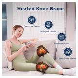 HOMRELEXA Cordless Heated Knee Massager, 3-in-1 Knee Heating Pad with 3 Vibration and Heating Mode, Auto-Off Timer, Knee Brace for Knee Shoulder Elbow, Gifts for Men Women, Black 1PC
