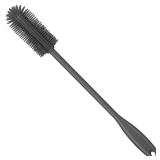 Purtribe Silicone Bottle Brush, Water Bottle Cleaner Brush with Long Handle, Perfect for Cleaning Narrow Neck Containers, Vacuum Sports Bottle, Tumblers, Flask, Glassware (1 Pack, Charcoal)