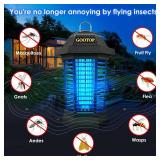 GOOTOP Bug Zapper Outdoor, Mosquito Zapper, 3 Prong Plug in Electric Fly Zapper, Mosquito Killer, Fly Traps, Flying Insects Zapper Indoor Outdoor 90-130V, 4200V, ABS Plastic Outer (Black)