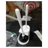 MR.SIGA Toilet Plunger and Bowl Brush Combo for Bathroom Cleaning, White, 1 Set