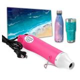Bubble Removing Tool for Epoxy Resin and Acrylic Art, DIY Glitter Tumblers, Specially-Designed Heat Gun for Making Acrylic Resin Travel Mugs Tumblers to Remove Air Bubbles (Pink)
