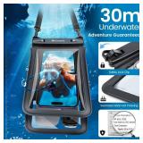 Niveaya Double Space Waterproof Phone Pouch - 2 Pack, Waterproof Phone Lanyard Case with iPhone 16/15/14/13/12 Pro Max up to 8.3, Phone Dry Bags for Vacation Beach Pool Kayak Cruise Travel Essentials