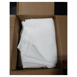 Extra Long Shower Curtain with 84 inch Height, Fabric, Waffle Weave, Hotel Luxury Spa, Water Repellent, Machine Washable, 230 GSM Heavy Duty, White Pique Pattern Decorative Bathroom Curtain