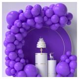 Purple Balloons 84 Pcs Garland Arch Kit - 5, 12, 18 Inch Matte Dark Balloons for Happy Birthday and Halloween