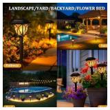 GIGALUMI Solar Lights Outdoor Waterproof, 6 Pack Flickering Flame LED Lights, Garden Decor for Yard, Patio, Landscape, Planter, Walkway